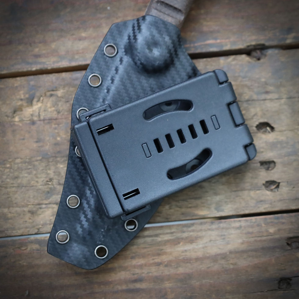 Thumbnail: Espuela(Bohler K329)/Satin/Black Burlap Micarta Grip /Carbon Fibe