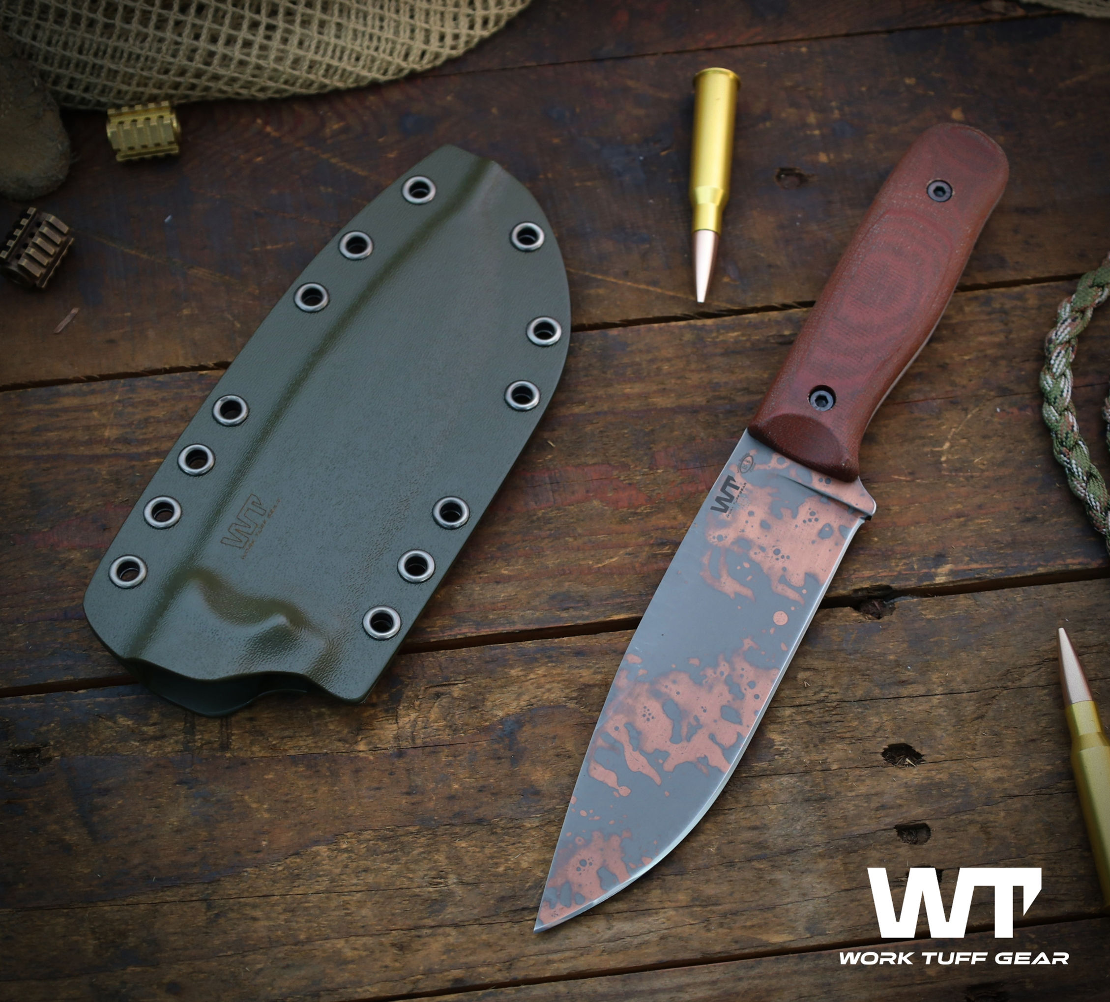 Voyageur (K329)/Rugged/Copper/Natural Canvs Micarta scale/ODG sheath