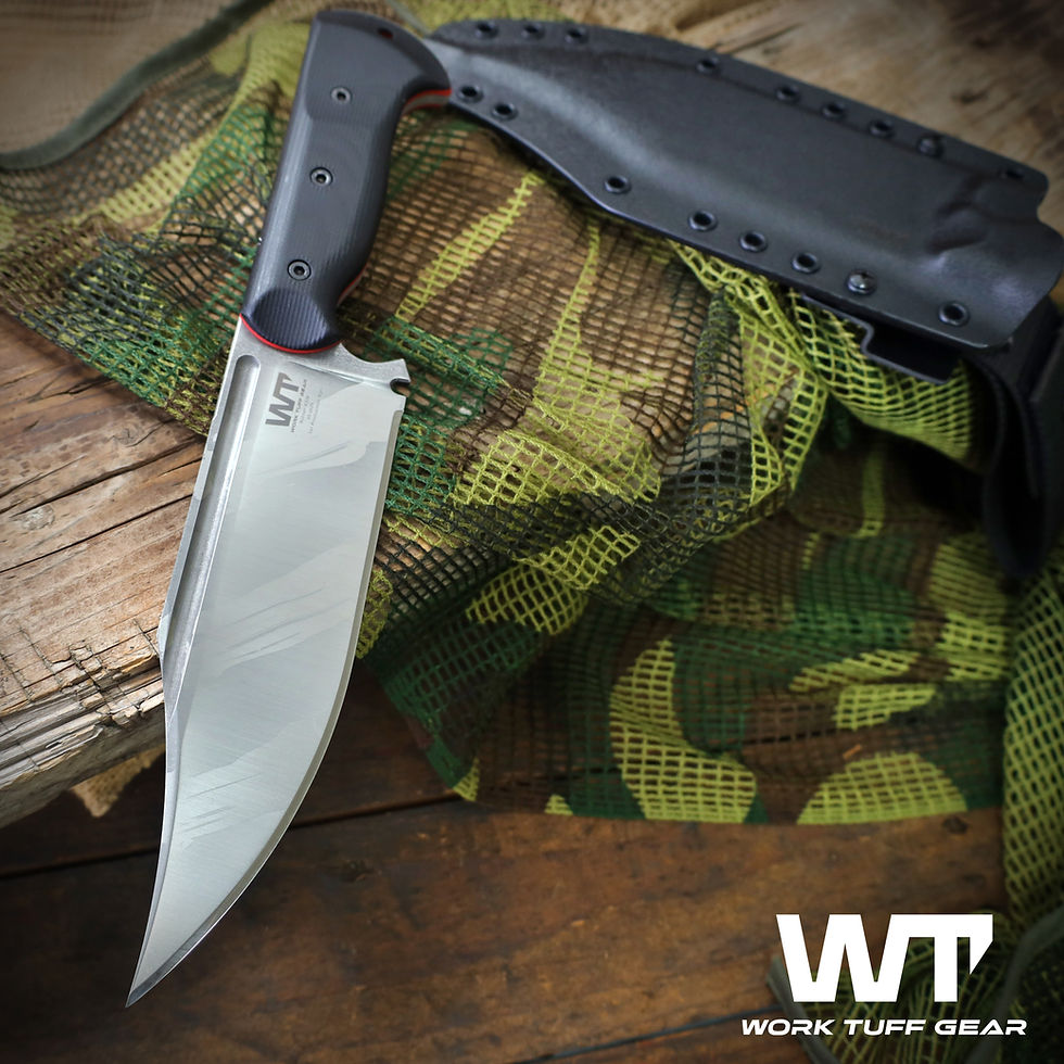 Miniatura: Ranger (K329)/Light Tiger Stripes /Black with Red Liner G10/ Blk Kydex sheath