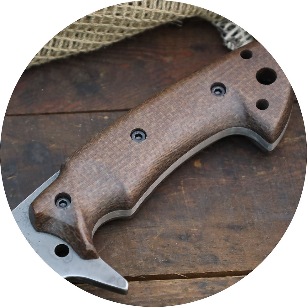 Miniaturbild: Wilson -K329-(HRA ) /Brown Burlap Canvas Micarta  Grip/ODG Kydex Sheath