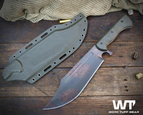 V44X (SK85)/Copper Washed/Rugged/ODG Burlap Micarta Grip/ODG Kydex