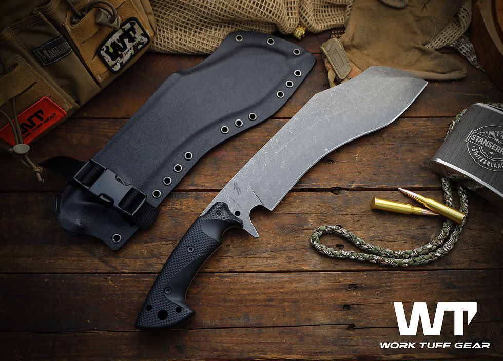 Miniature : Wilson -K329-(Hamon style) /Black Gator Grip/Black Kydex Sheath