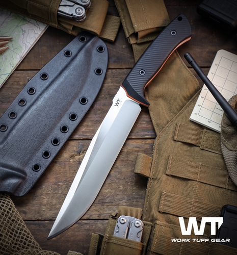 Steadfast-L (Bohler K329)-Satin/Black Textured Grip (orange Liner