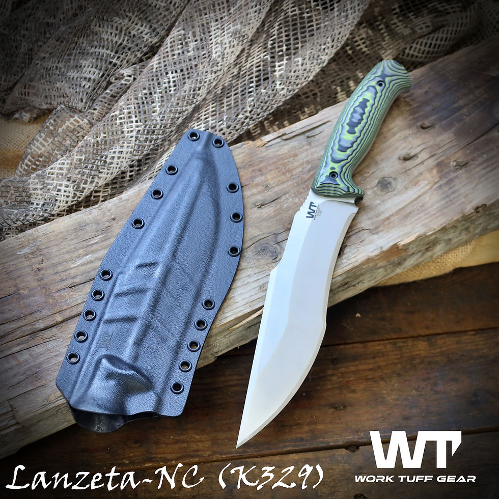 Miniature : Lanzeta (NC)- Satin / (Bohler K329)- Zombe Green Camo Rugged Scale  Grip