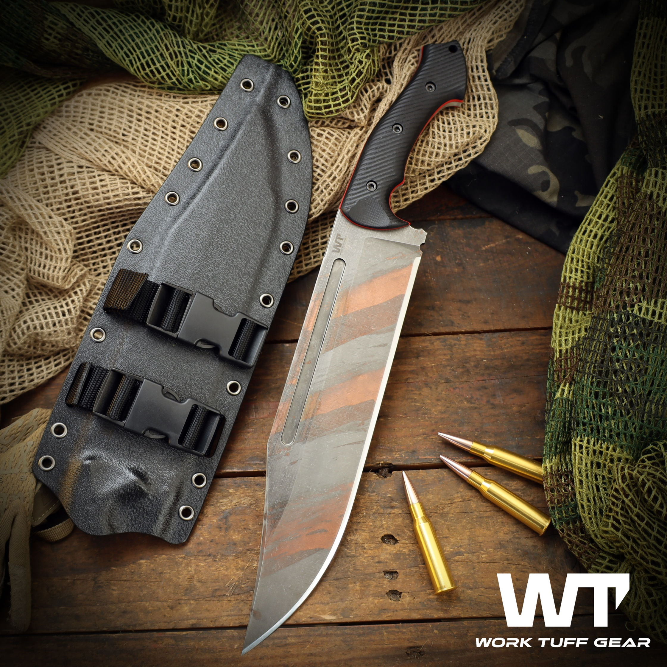 Blackout Apocalypto (K329)/Copper Strike lines/Black Textured Grip (Red)