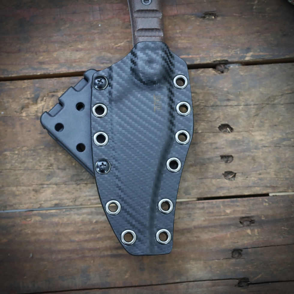Miniature : Espuela(Bohler K329)/Satin/Black Burlap Micarta Grip /Carbon Fibe