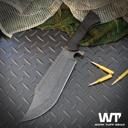 V44X (SK85)/Dark washed/Black Gator Grip/Black Kydex Sheath | Work