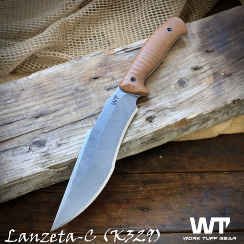 Lanzeta (C)- Dark Washed / (Bohler K329)- Brown Rugged Scale Grip