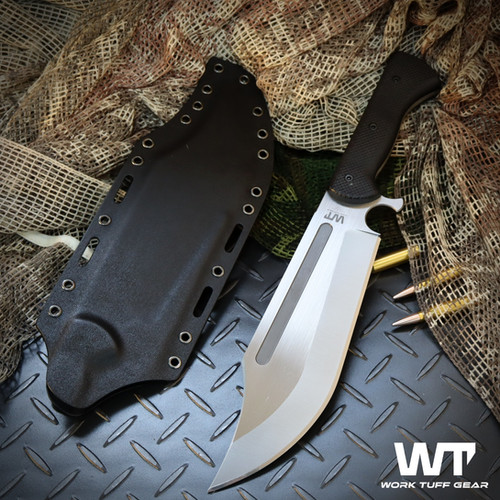 V44X (SK85)/Satin/Black Gator Grip/Black Kydex Sheath | Work Tuff Gear