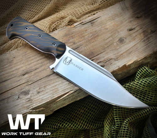 Ranger (K329)/Satin/Black Paper Micarta Grip (Tiger Stripes)/Black