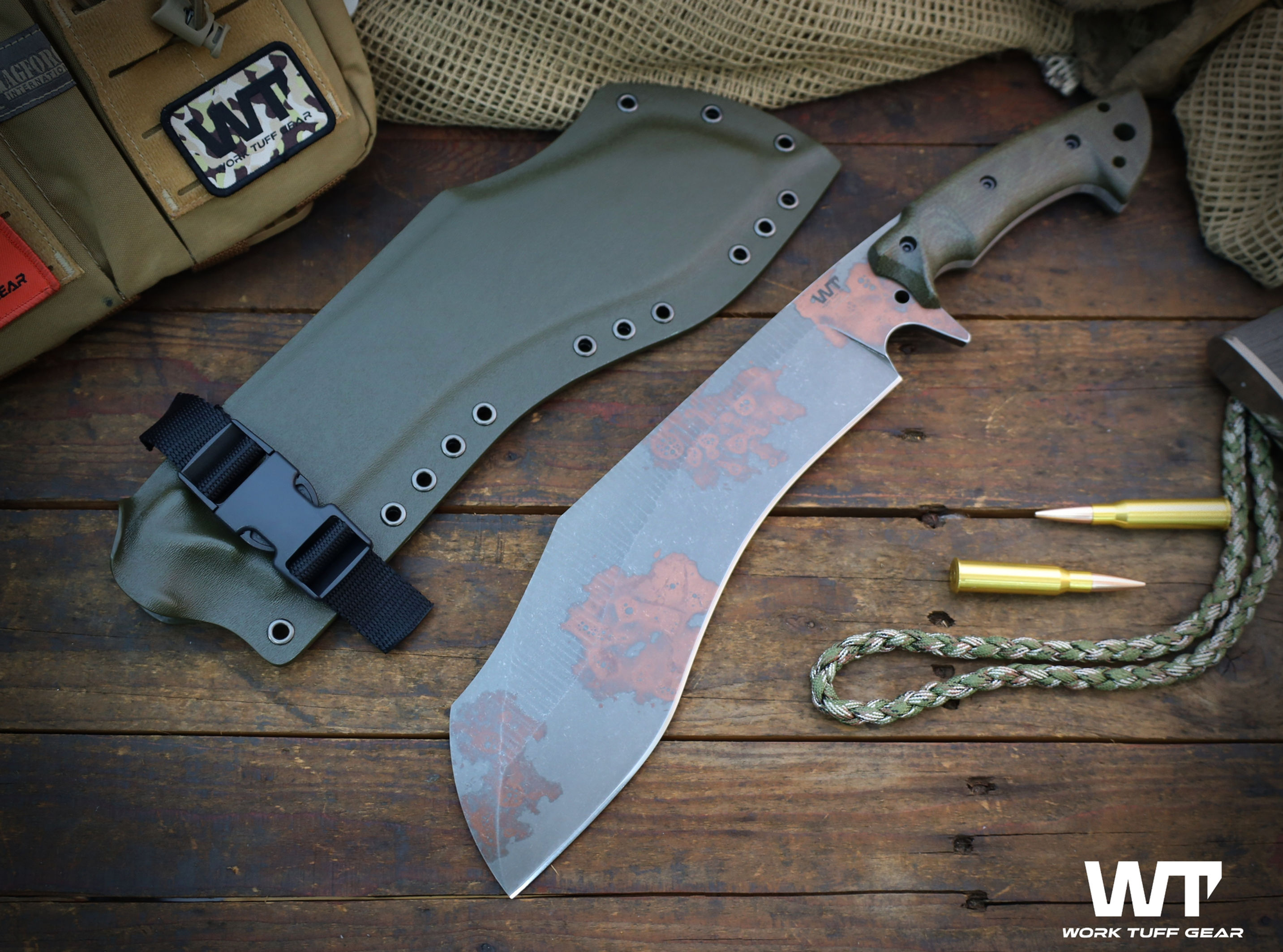 Wilson -K329-(Rugged/Copper ) /ODG Burlap Canvas Micarta Grip/ODG Sheath