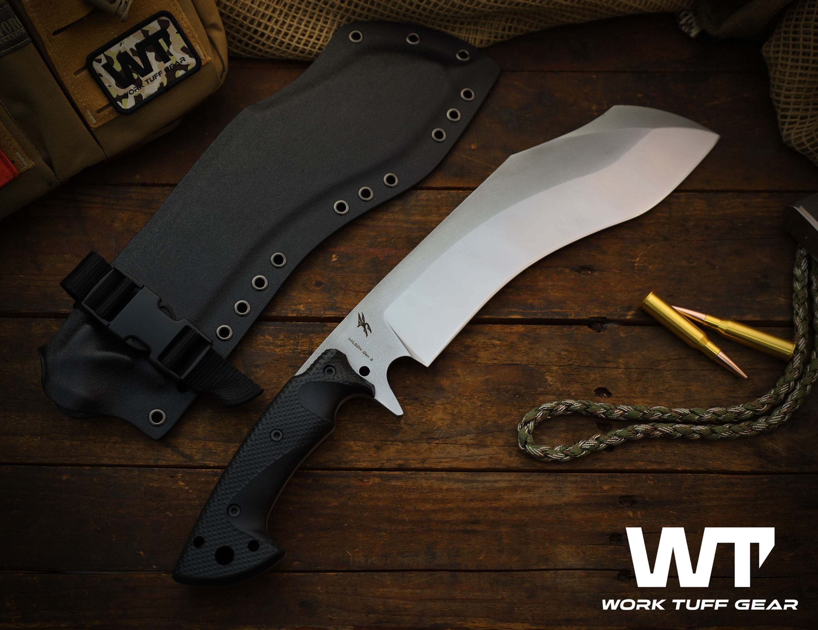 Wilson -K329-(Satin) /Black G10 Gator Grip/Black Kydex Sheath