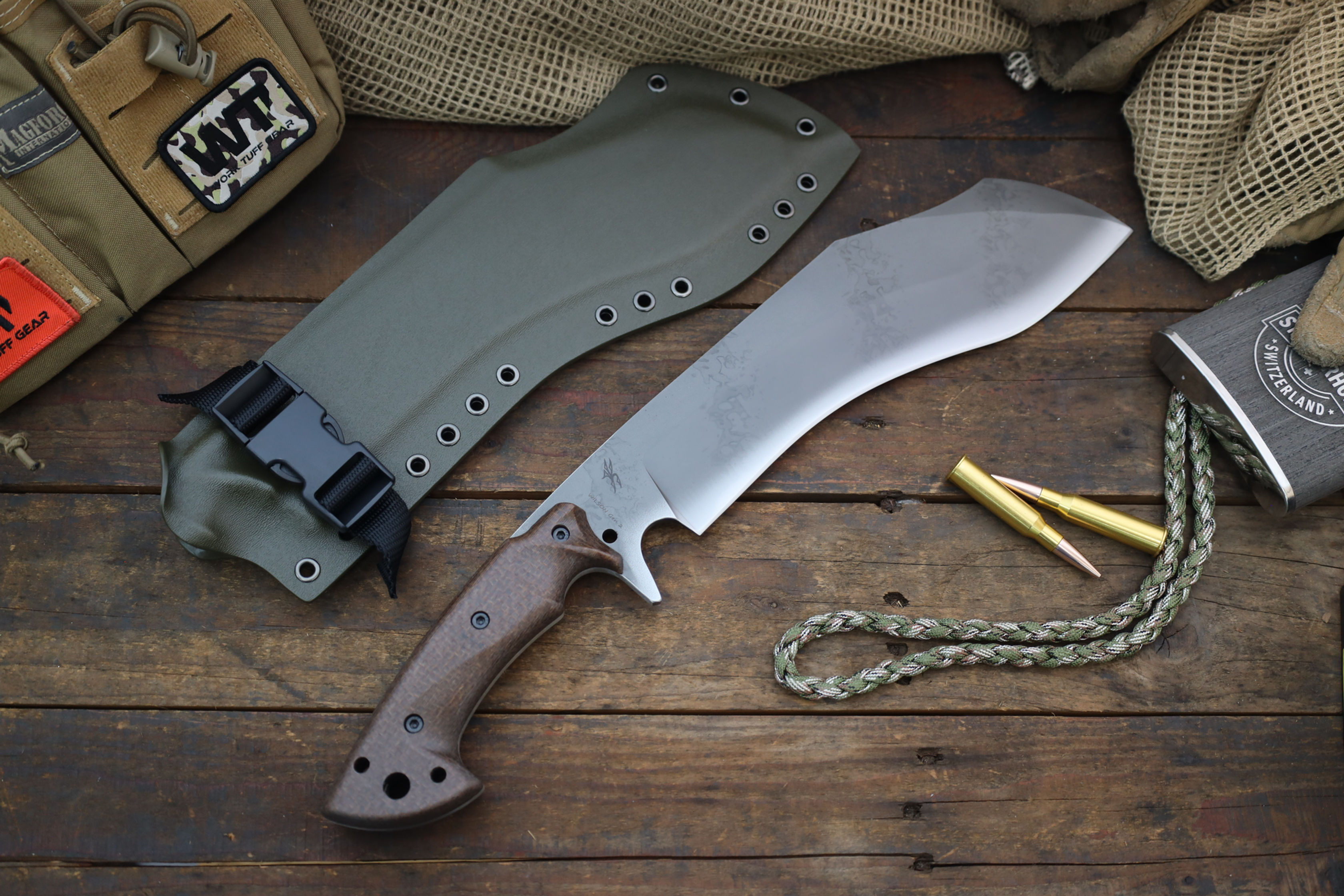 Wilson -K329-(HRA -Battle W) /Brown Burlap Canvas Micarta Grip/ODG Kydex Sheath