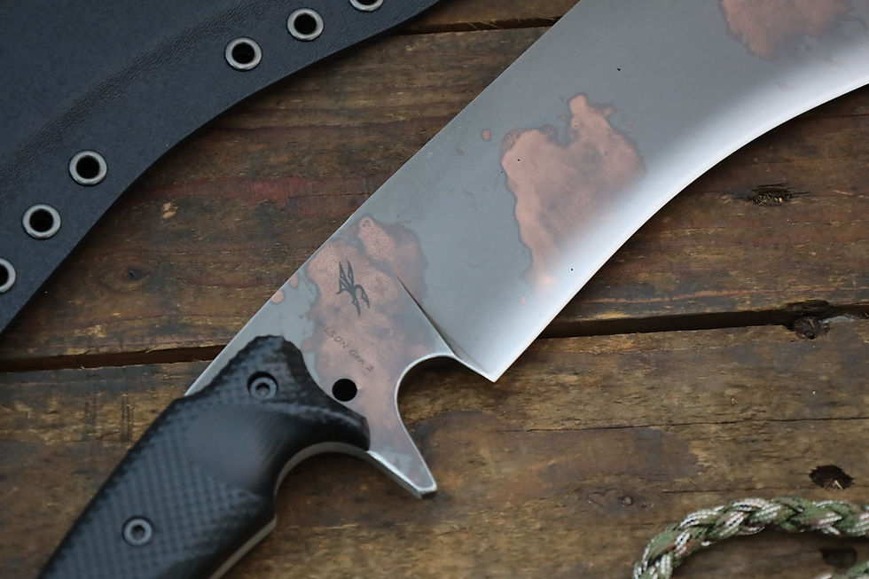 Miniature : Wilson -K329-(Copper Battle Worn) /Black G10 Gator Grip/Black Kydex Sheath
