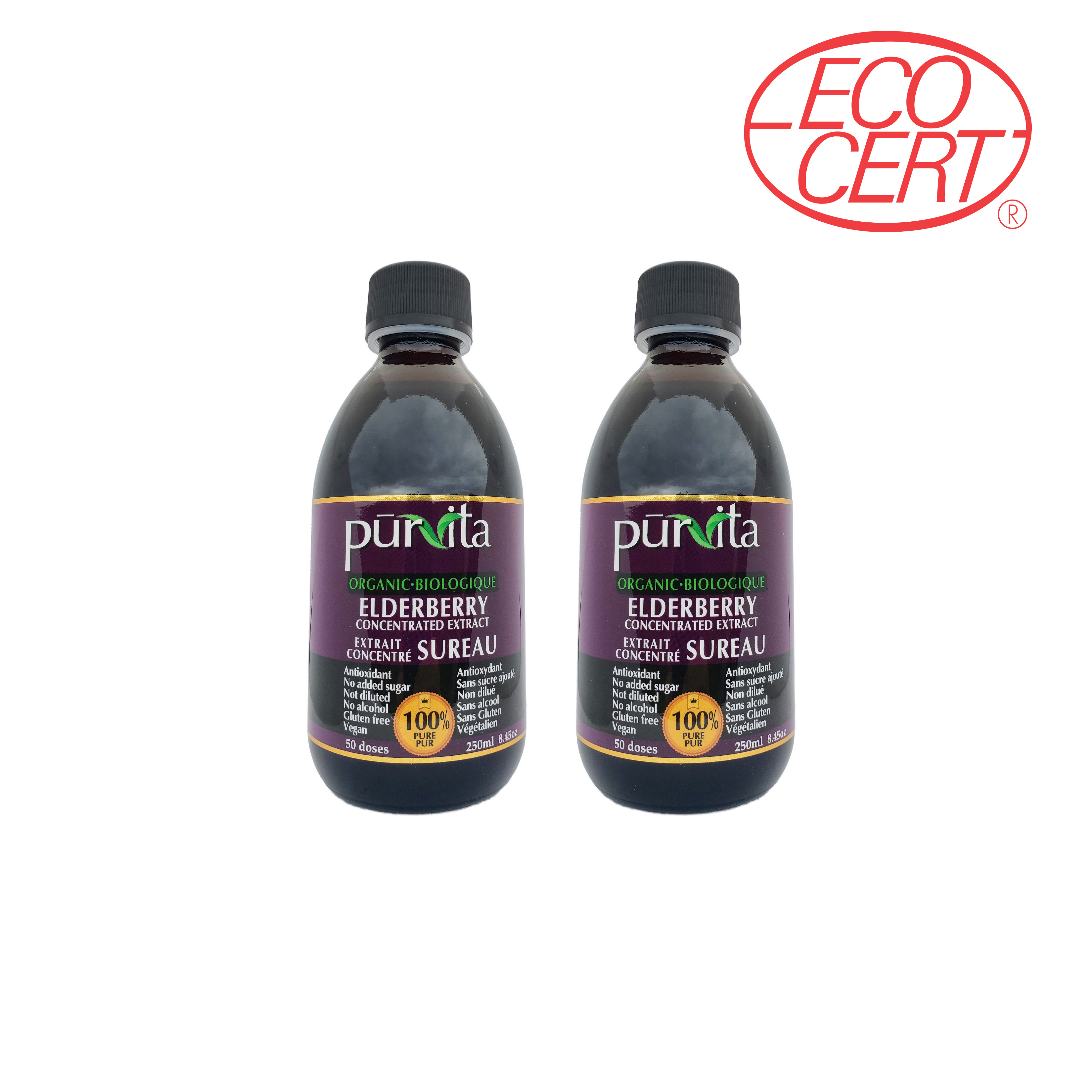 ORGANIC Elderberry Concentrate Extract 250ml - 2 pack