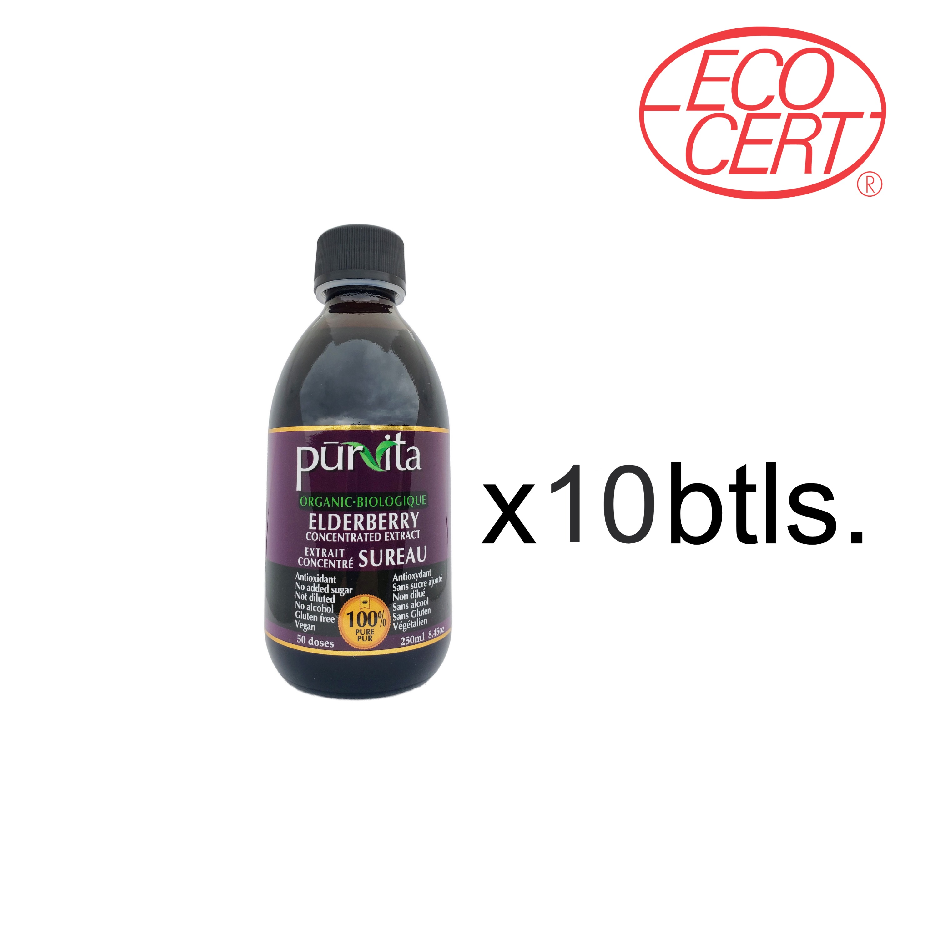 ORGANIC Elderberry Concentrate Extract 250ml 10 pack