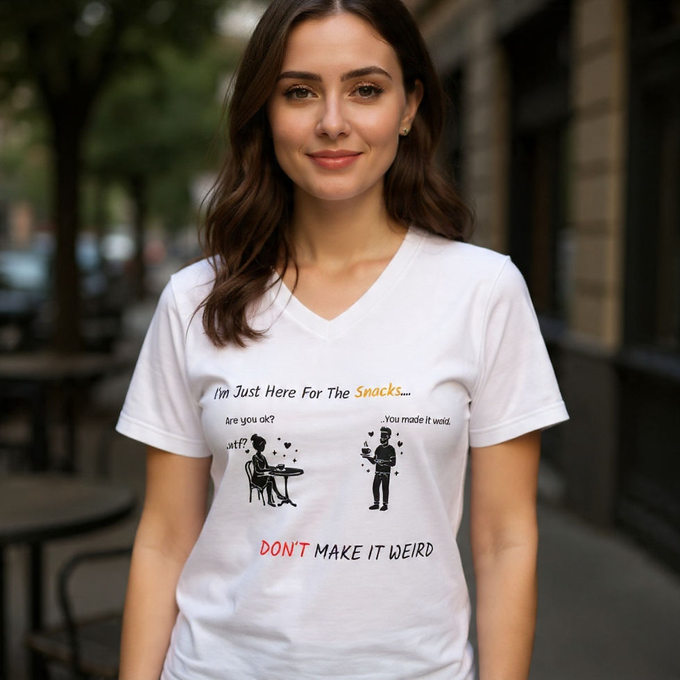 '' Don't make it weird'' V-neck T-shirt Women's White