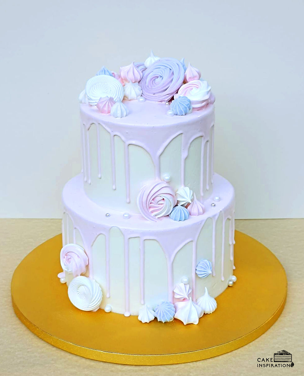Drip Meringue Pastel Theme Cake (G14)