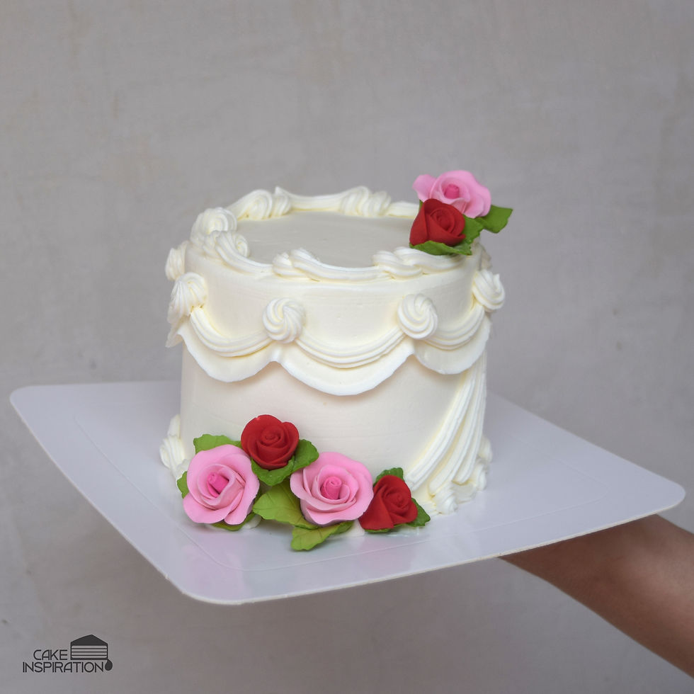 Thumbnail: Roses in White Victorian Theme Petite Cake