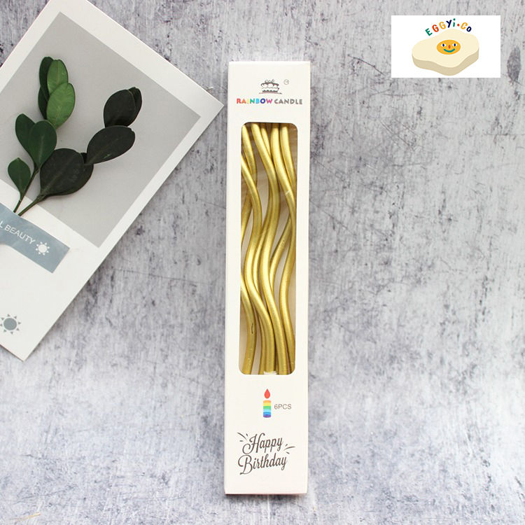 Thumbnail: Metallic twist candle / random colours ( 6 pieces per pack )