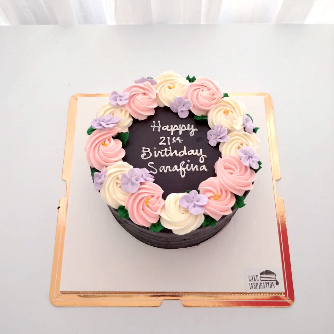 Chocolate Ganache Rosette Cream Art Cake (G18)