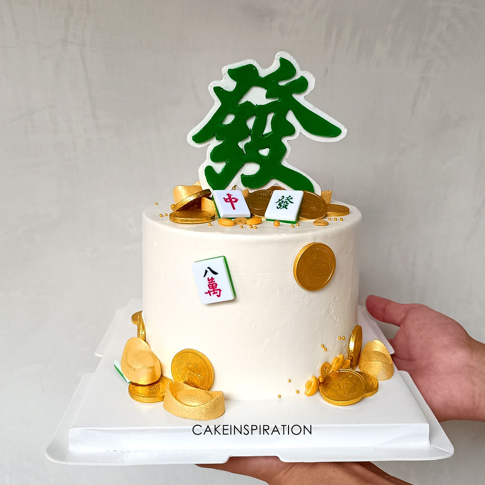 Thumbnail: Money CNY Theme Cake - Green mahjong "FA"