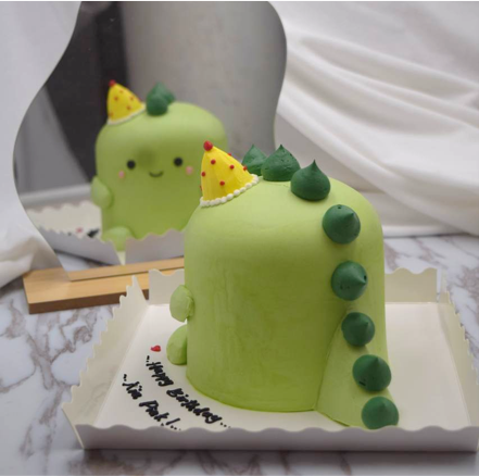 Thumbnail: 3D Green Dinosaur cake