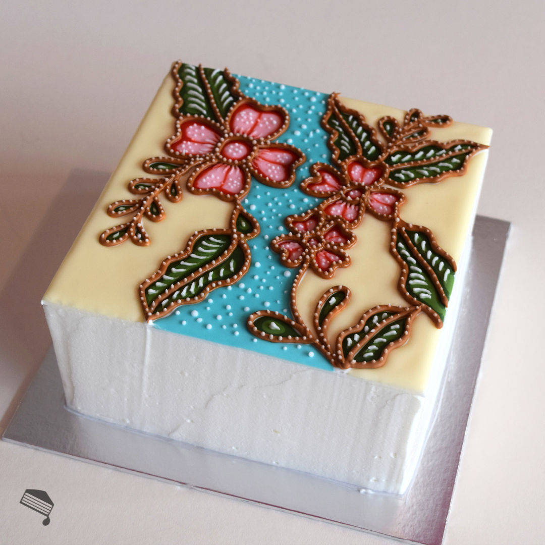 Batik design sugee cake #3