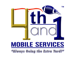  "Logo of 4th and 1 Mobile Services, the premier parent company offering a suite of mobile solutions."