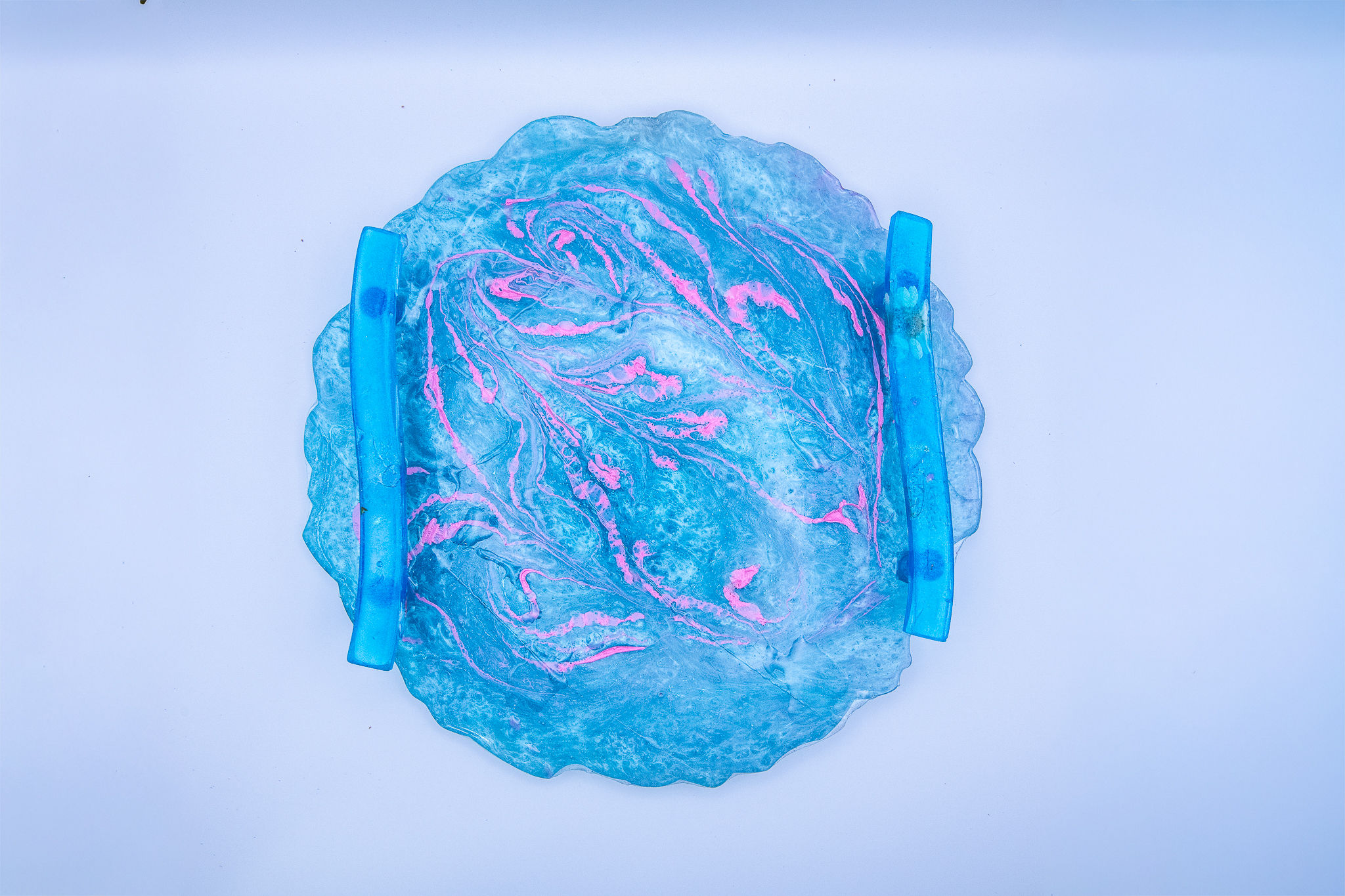 Blue & Pink Tray with Handles