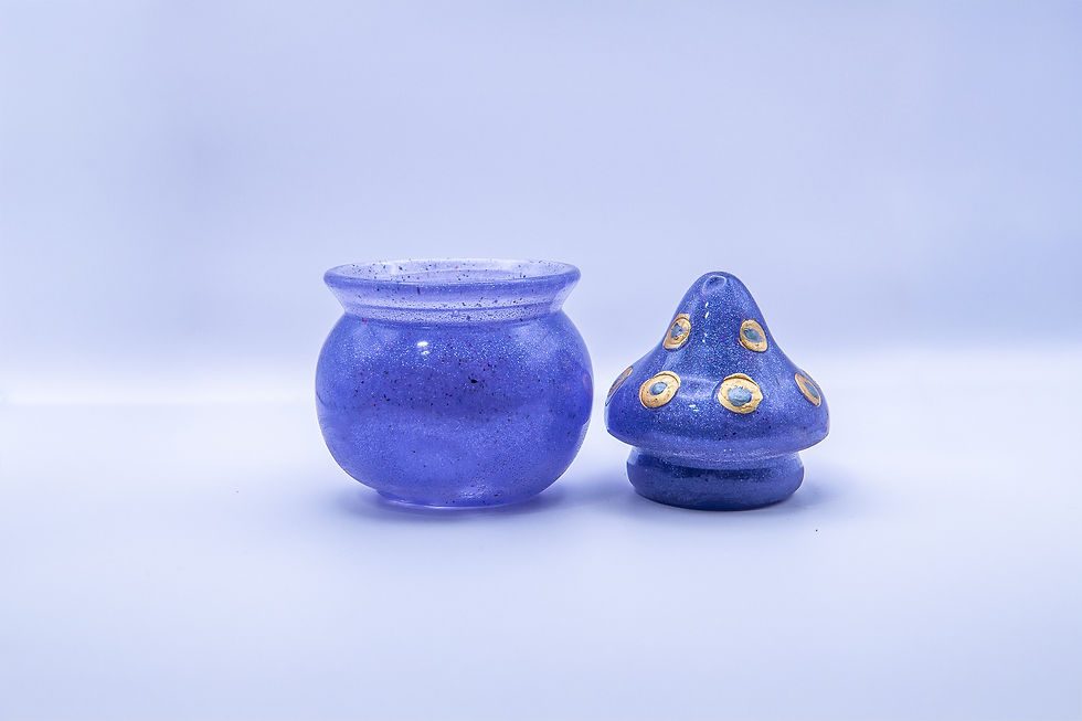 Thumbnail: Purple Mushroom Jar With Lid