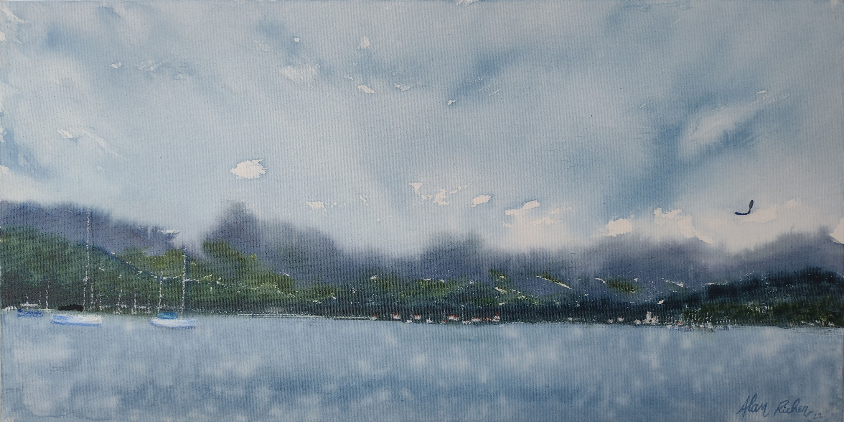 Mata Atlântica Mar Paraty aquarela pastel Paraty Marin Atlantic Forest watercolor plein air brazil art avaiable painting arte