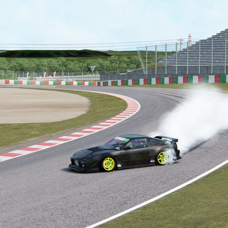 Screenshot of Nissan Suzuka drifting on a race track