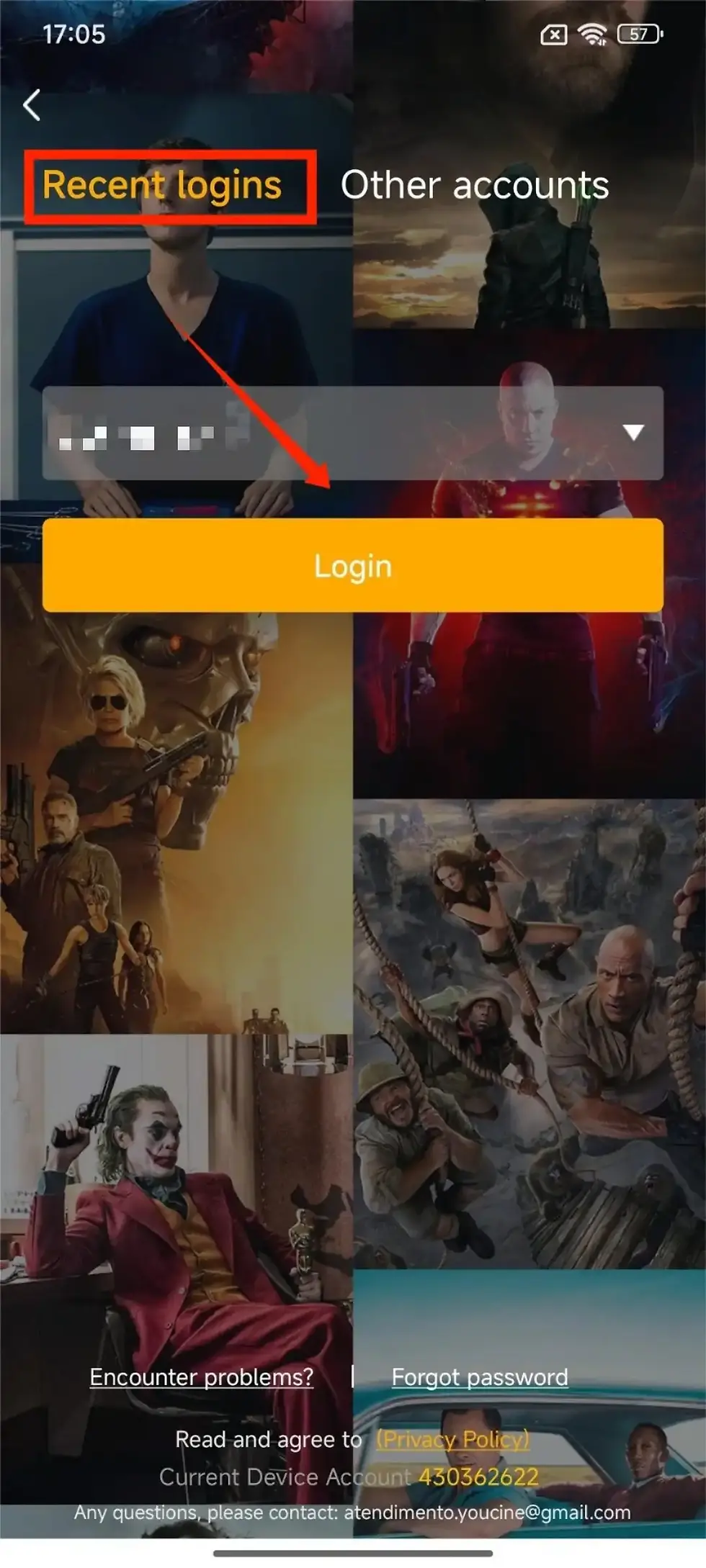 login-conta-youcine