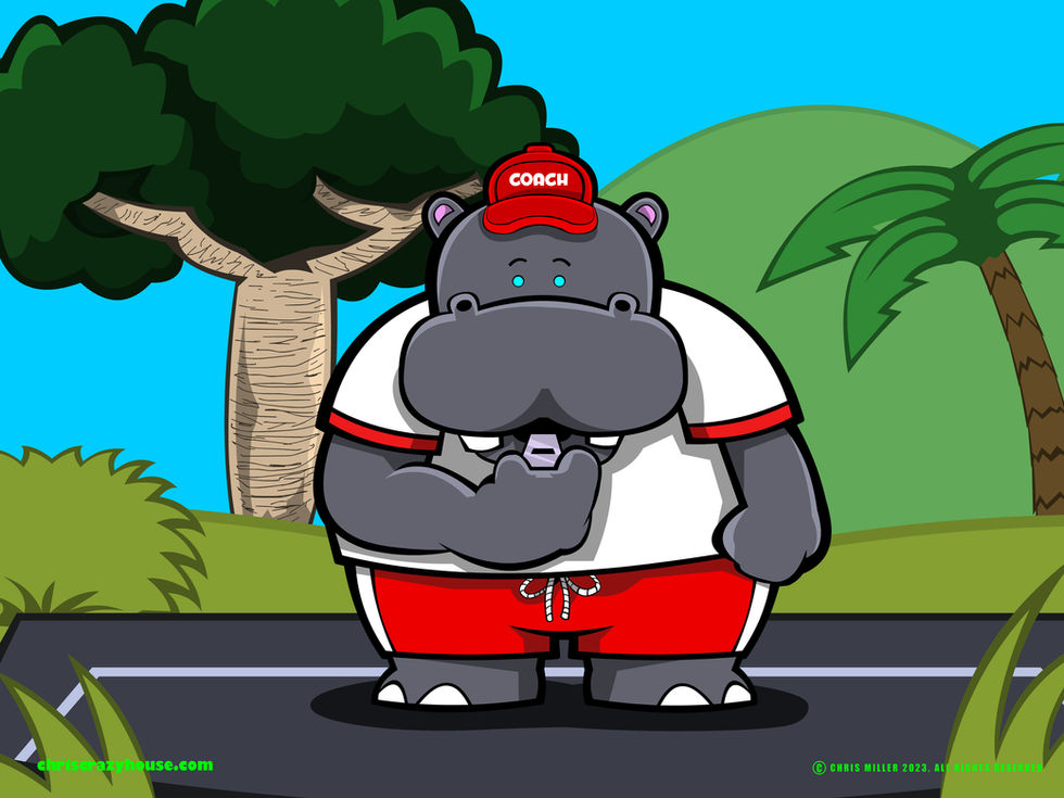 Coach Hippo the gym teacher