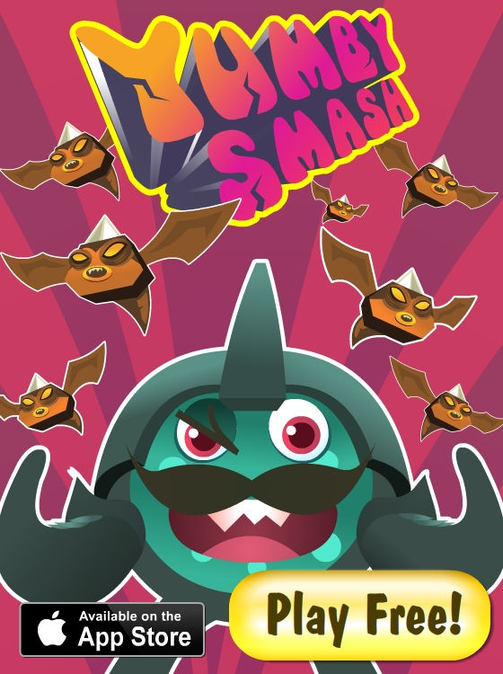 Yumby, Ad, Marketing, Smash, Toss, concept art, 2D Game design, Game Design, Game Art,