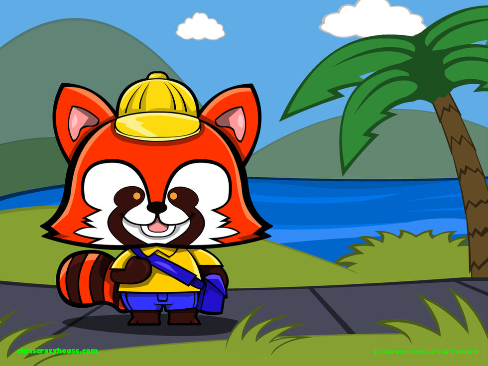 Reddy Panda who is ready for an adventure