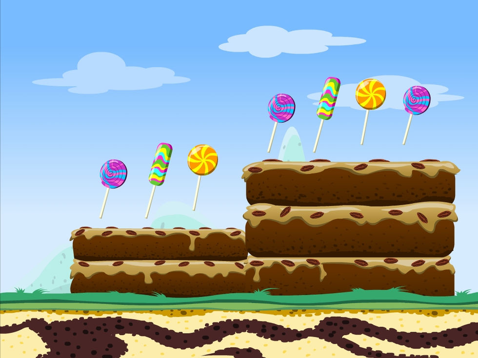 Yumby Cake Hills Background concept