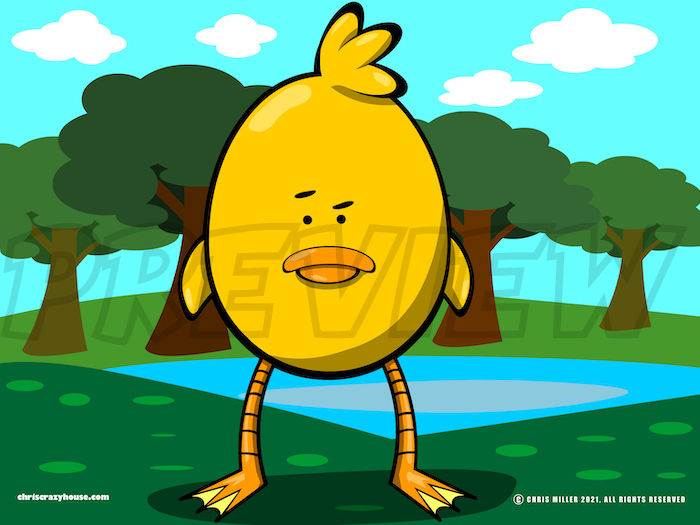 cartoon, vector art, cute, duck, chubby, pond