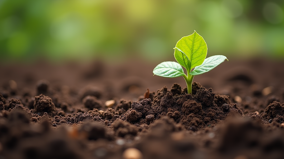 Close-up view of rich compost soil with organic materials