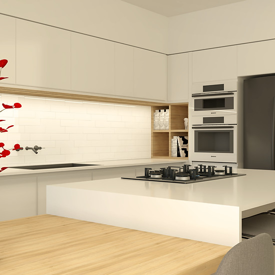 Interior 3d Render of kitchen