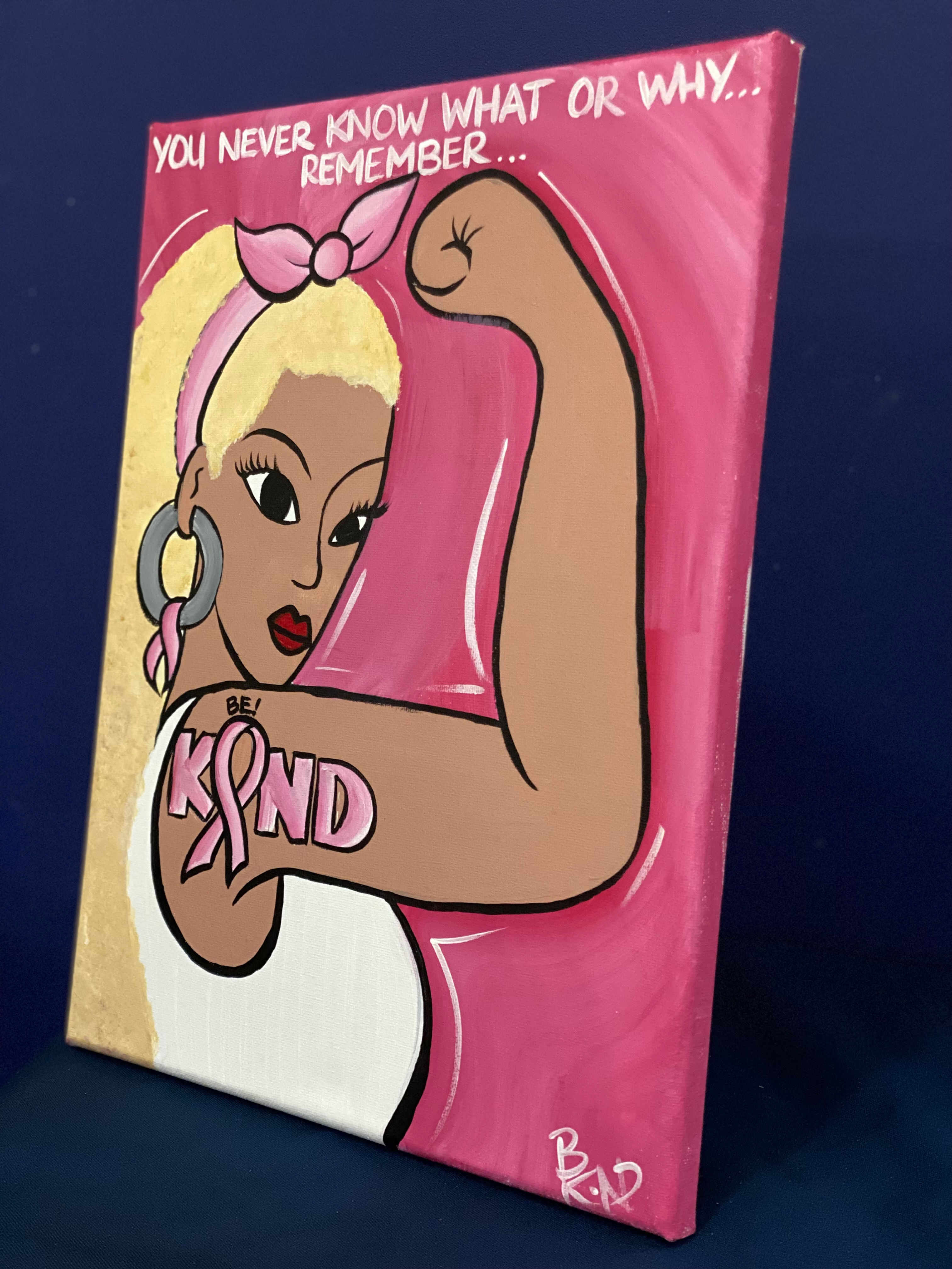 11x14 Acrylic Painting - SHE FIGHTS (Be Kind)