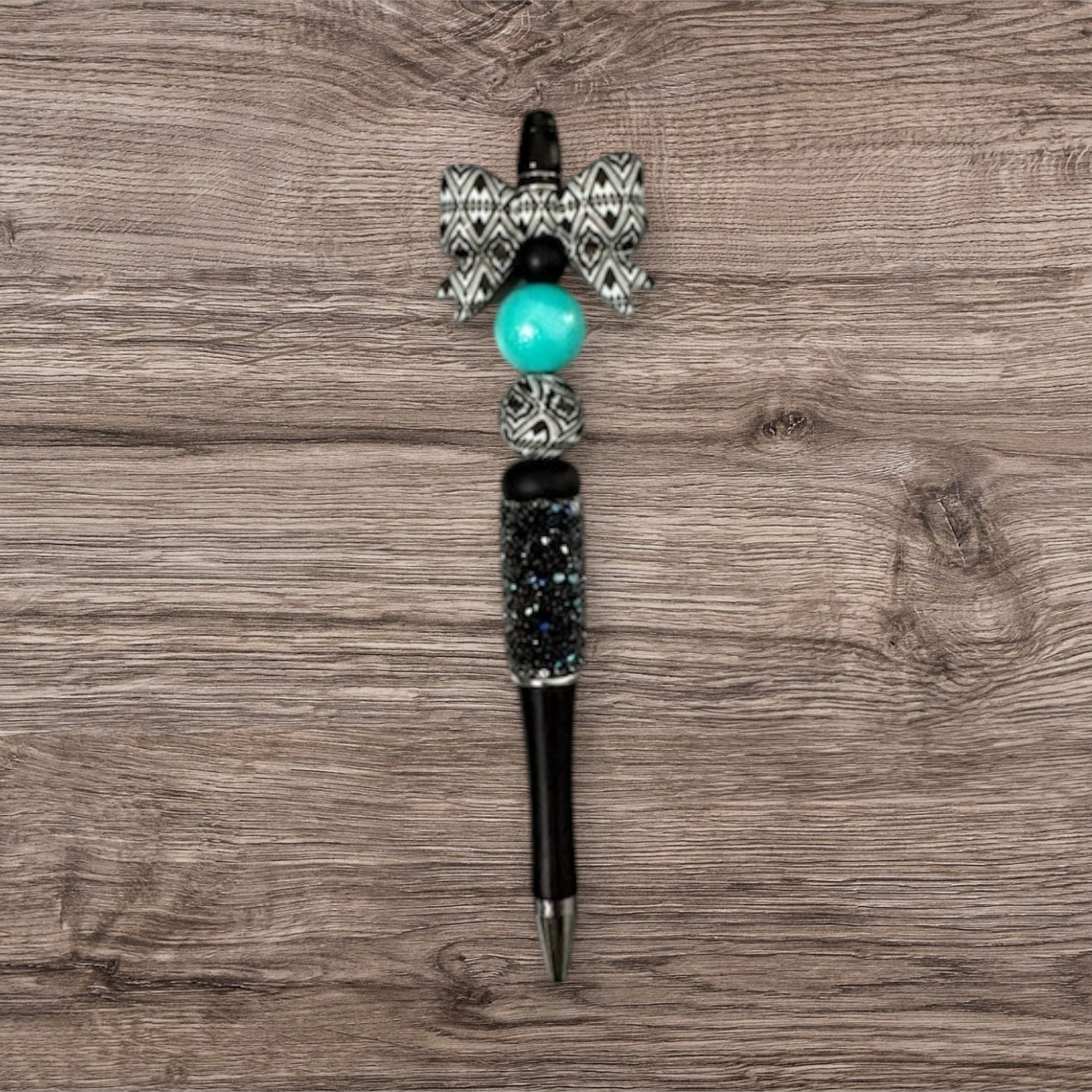 Black & White Aztec Bow Pen