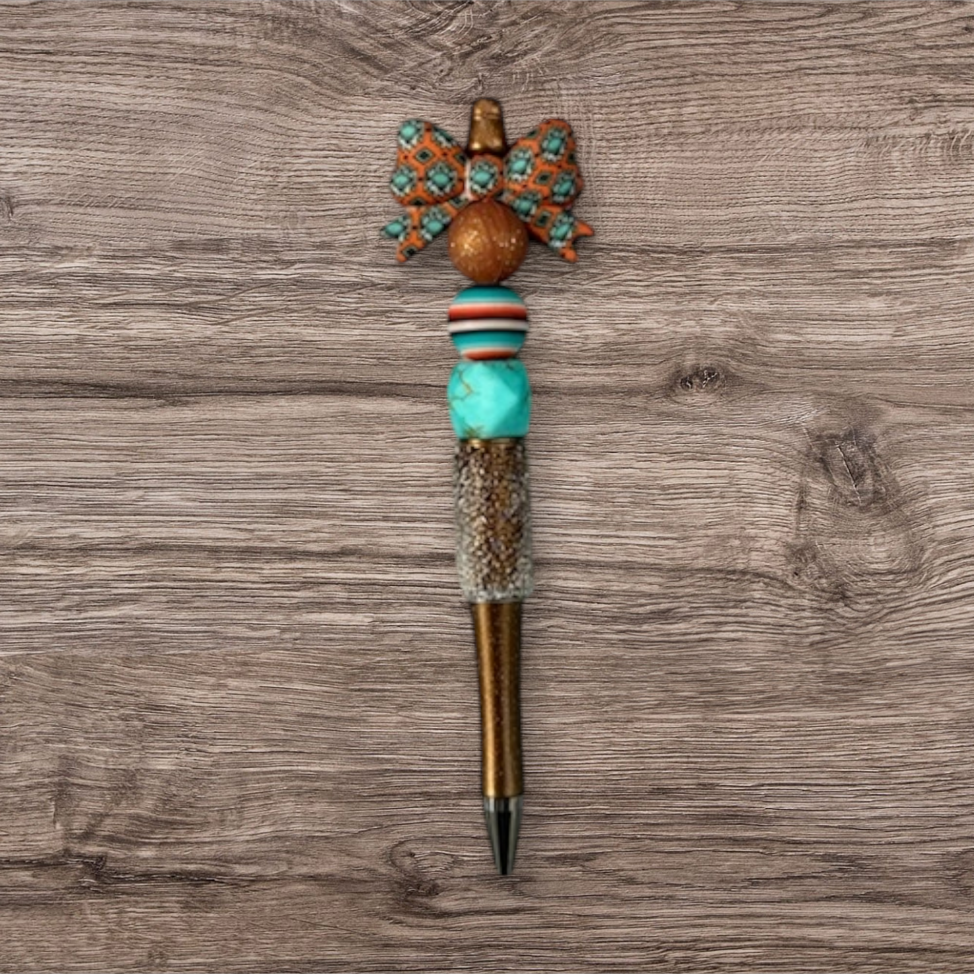 Orange Concho Bow Pen