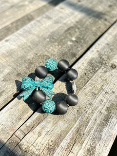 Thumbnail: Teal and Black Aztec Bow