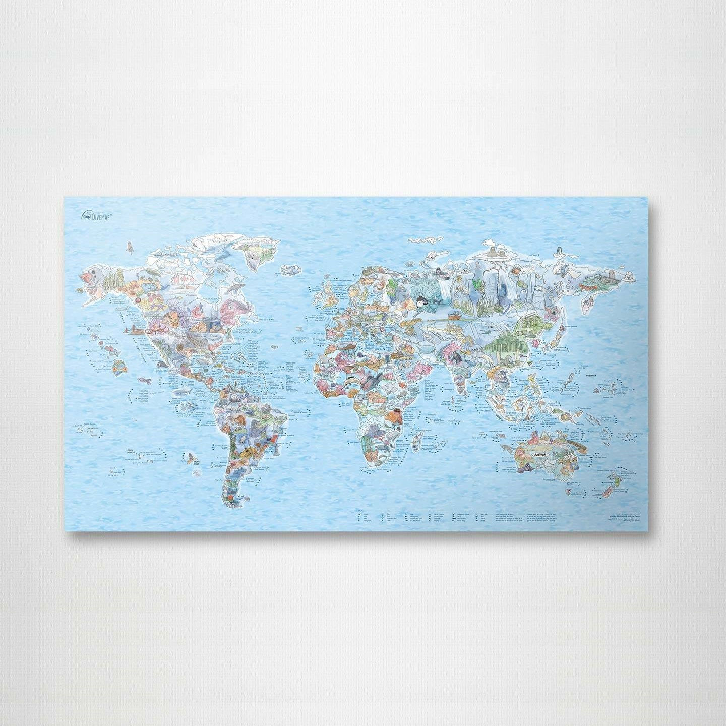 Dive World Map Poster