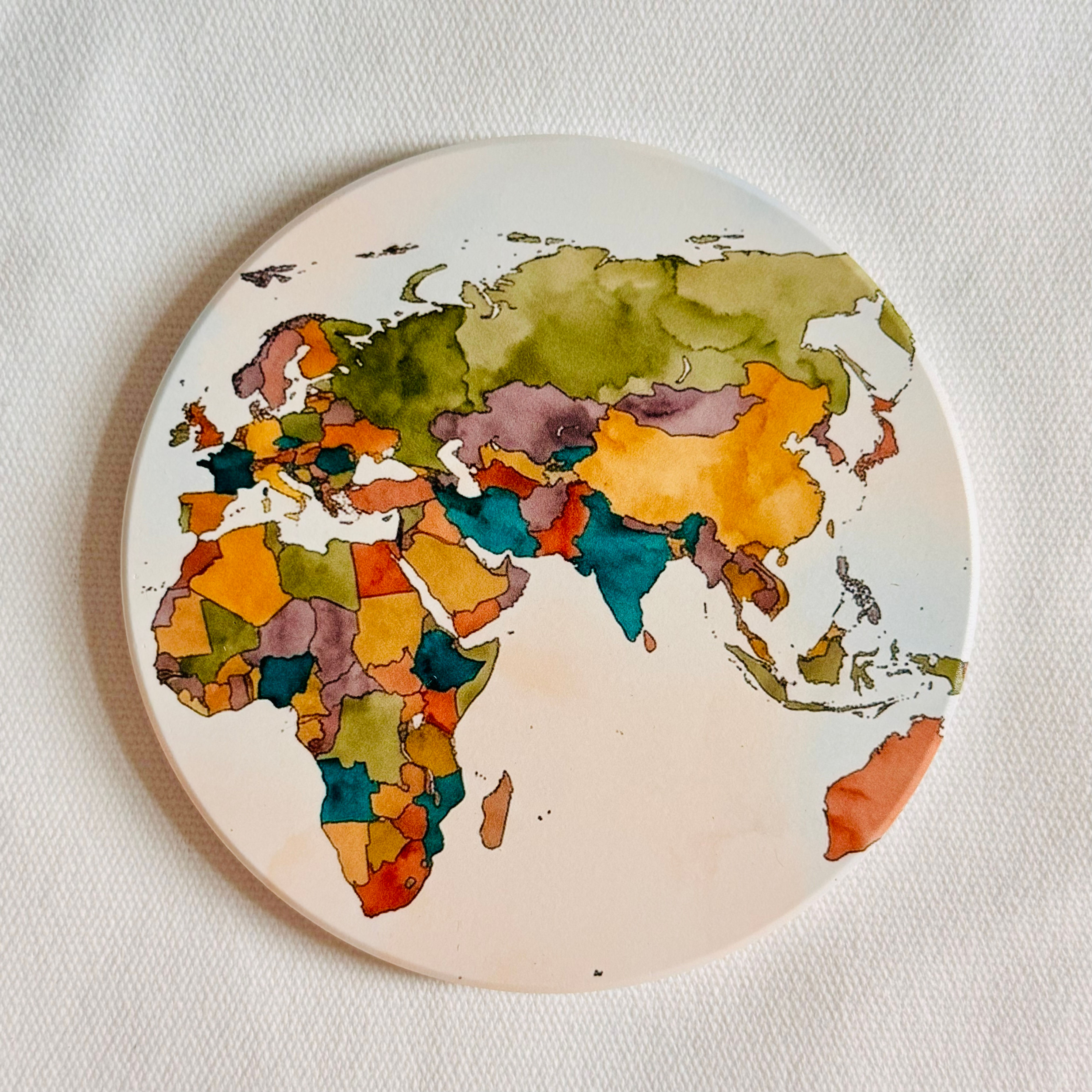 世界地圖吸水杯墊
