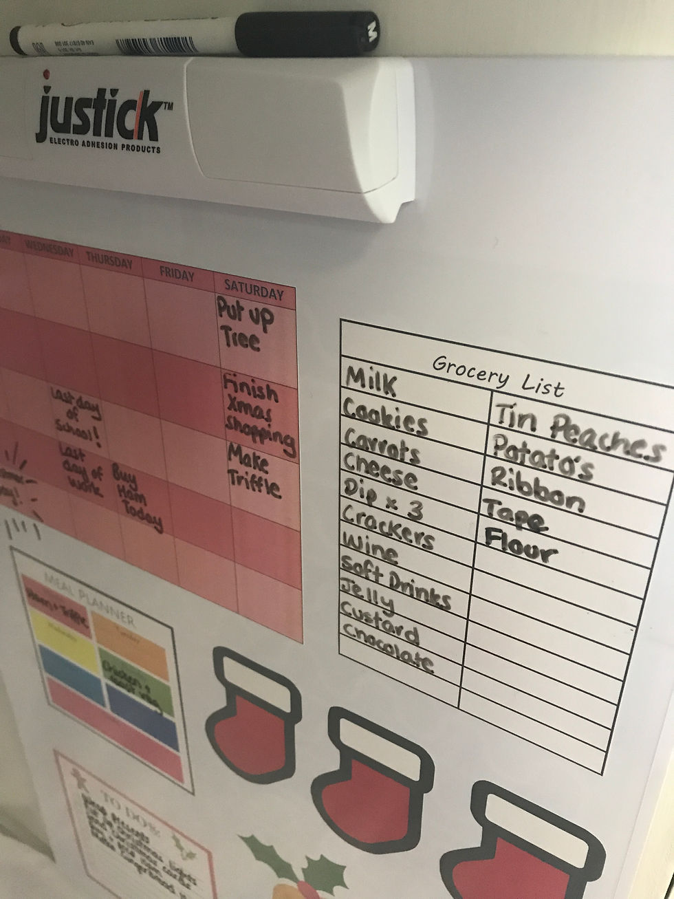 Justick Grocery List for Christmas