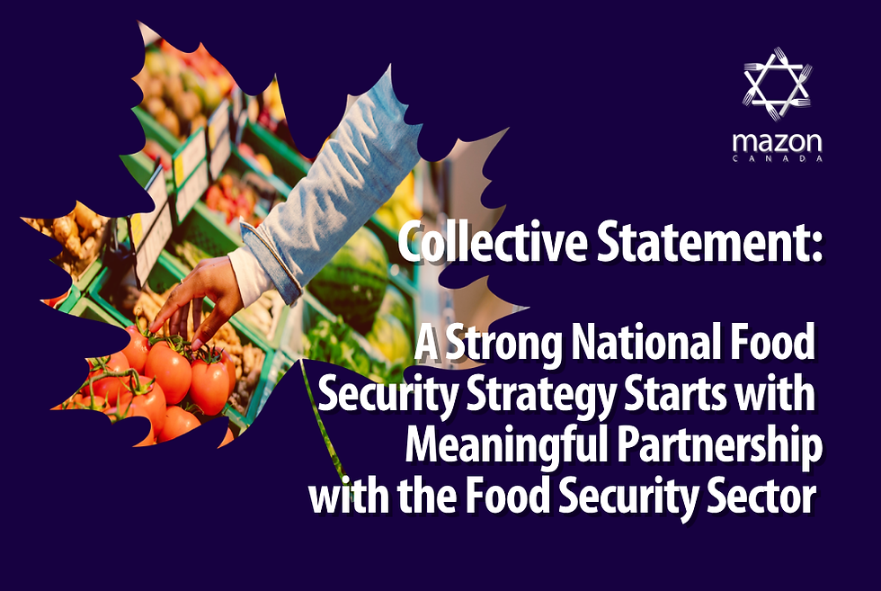 Collective Statement: A Strong National Food Security Strategy Starts with Meaningful Partnership with the Food Security Sector 