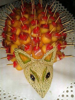 Bolitas de melon con jamón serrano